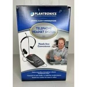 Plantronics S11 Telephone Over The Head Headset System Black New In Box 65148 11